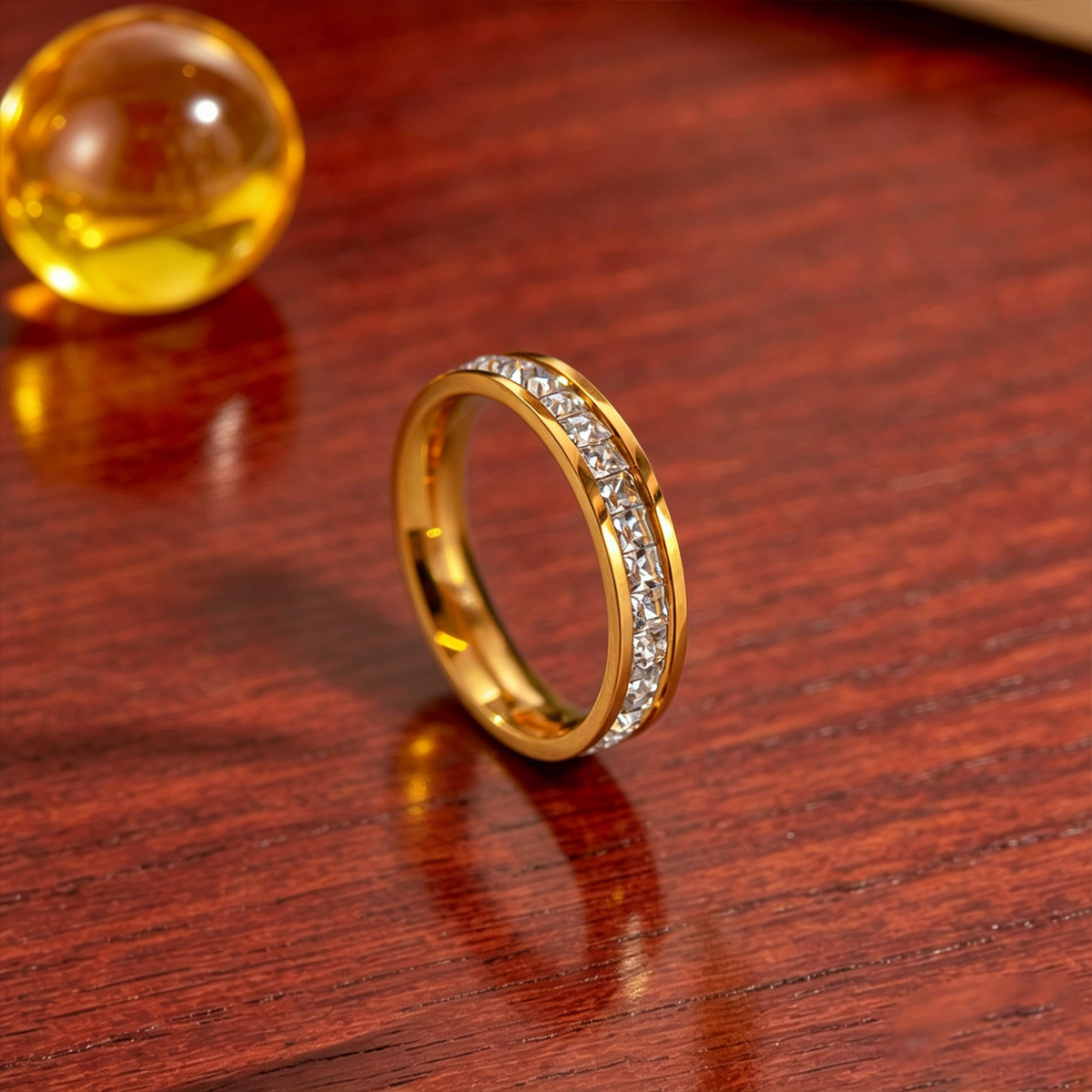 Set of Two Unique Double-Ring Stainless Steel Rings, Gift